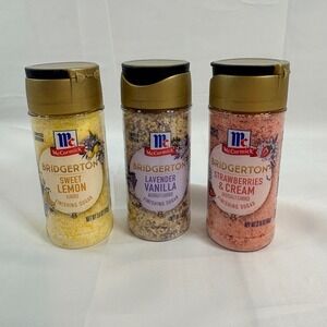 NEW McCormick Bridgerton Finishing Sugar Set Lemon Lavender Strawberry 3 PK RARE
